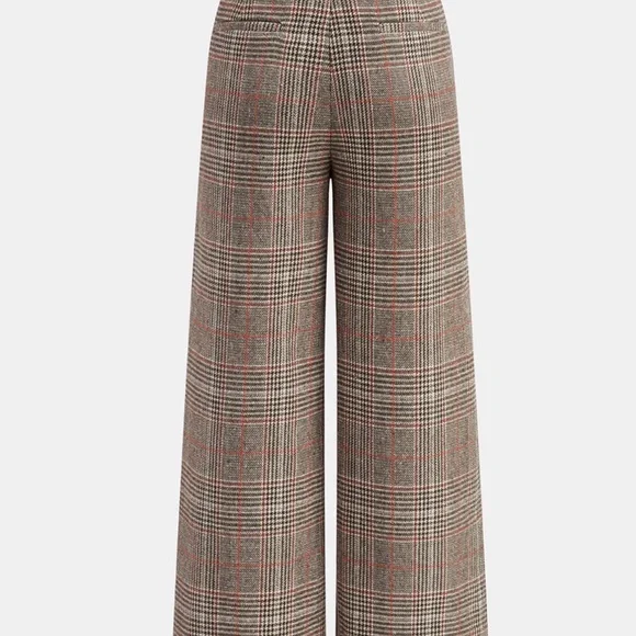 Commense Checkered Wide-Leg Pants - Brown and Black - Picture 2 of 4